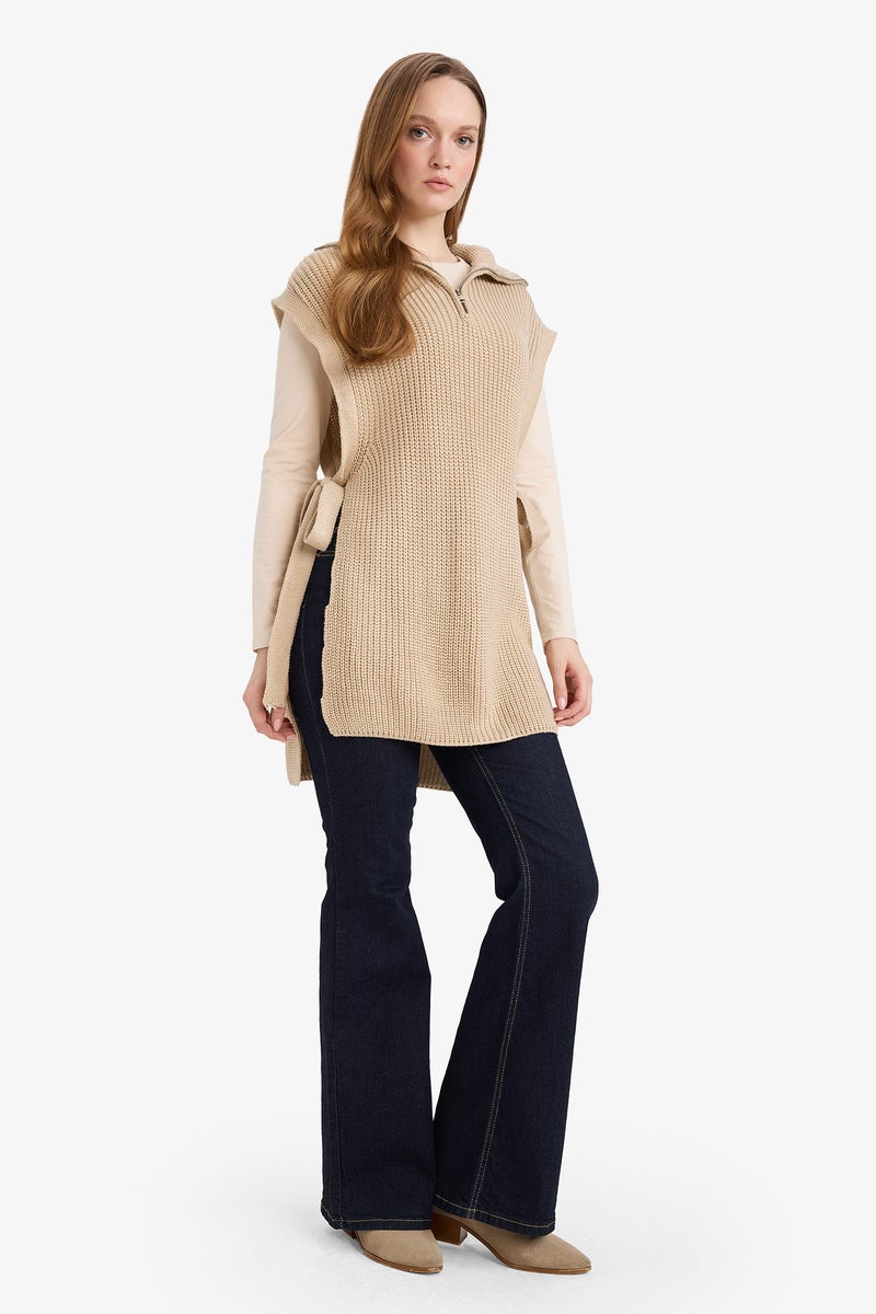 DeFacto Beige Woman Regular Fit Knitwear Vest Casual - Image 2